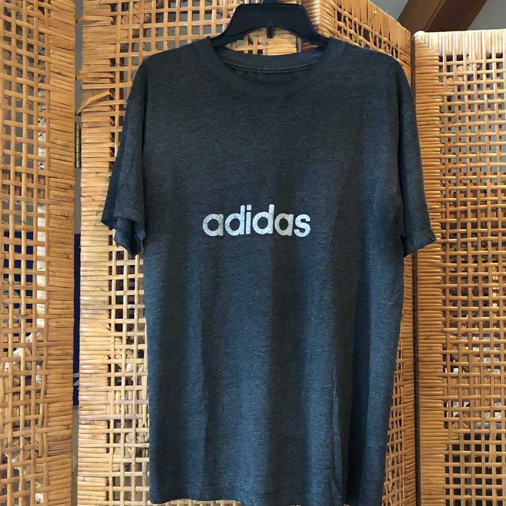 Adidas Men's Charcoal Tee Shirt, Size Large